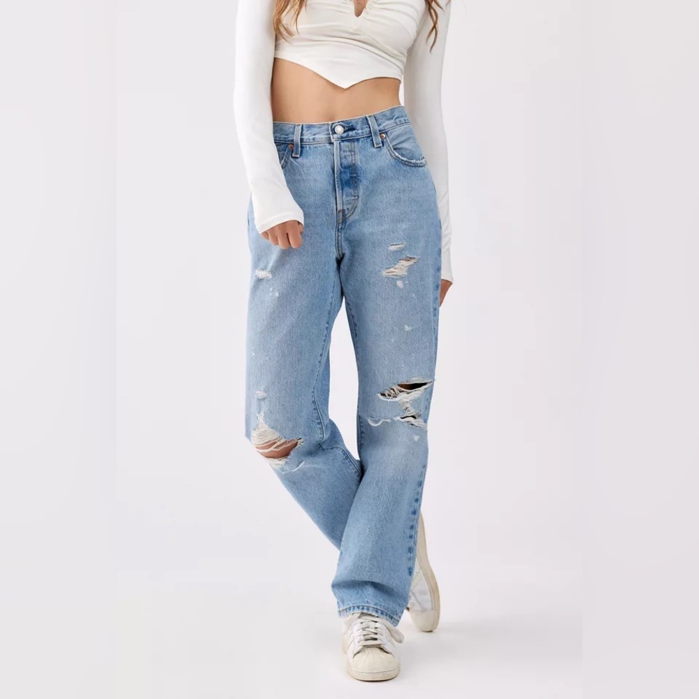NWT Levi’s 501 90’s jeans light wash 27 - Picture 2 of 14